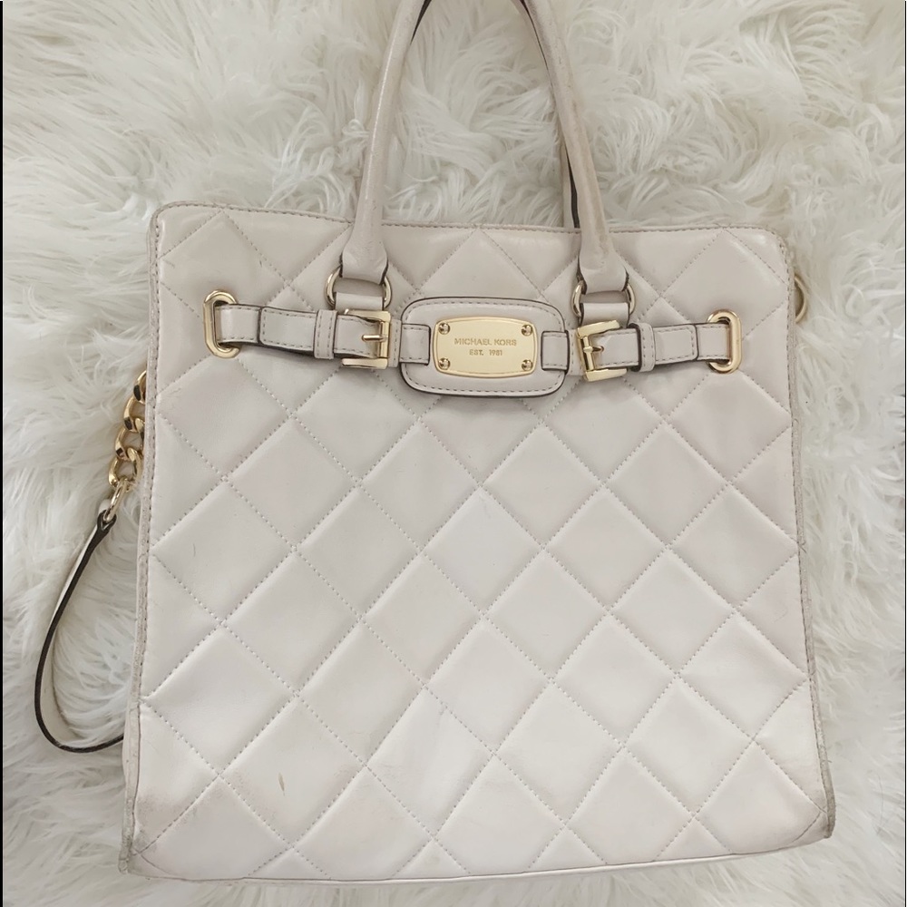 Michael Kors Quilted White Hamilton Bag